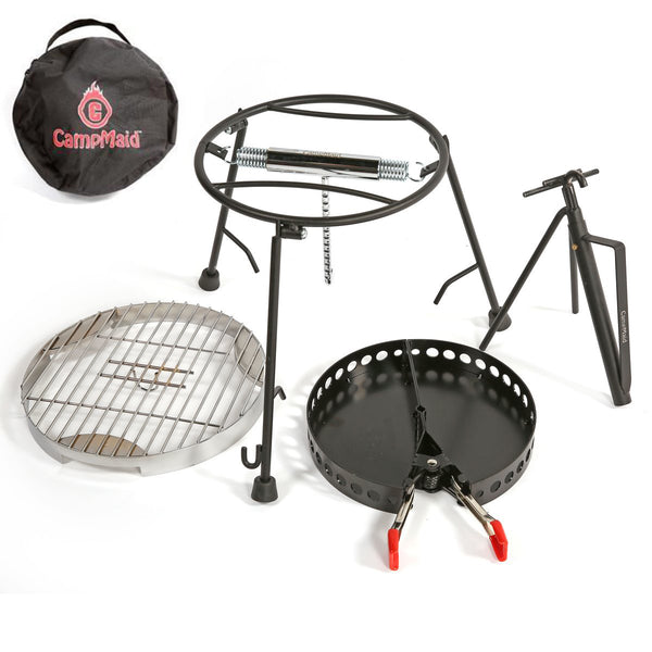 Campmaid Charcoal Holder - Durable Charcoal Basket for Outdoor Grill or Camp Kitchen Equipment - Charcoal Container & Adjusta