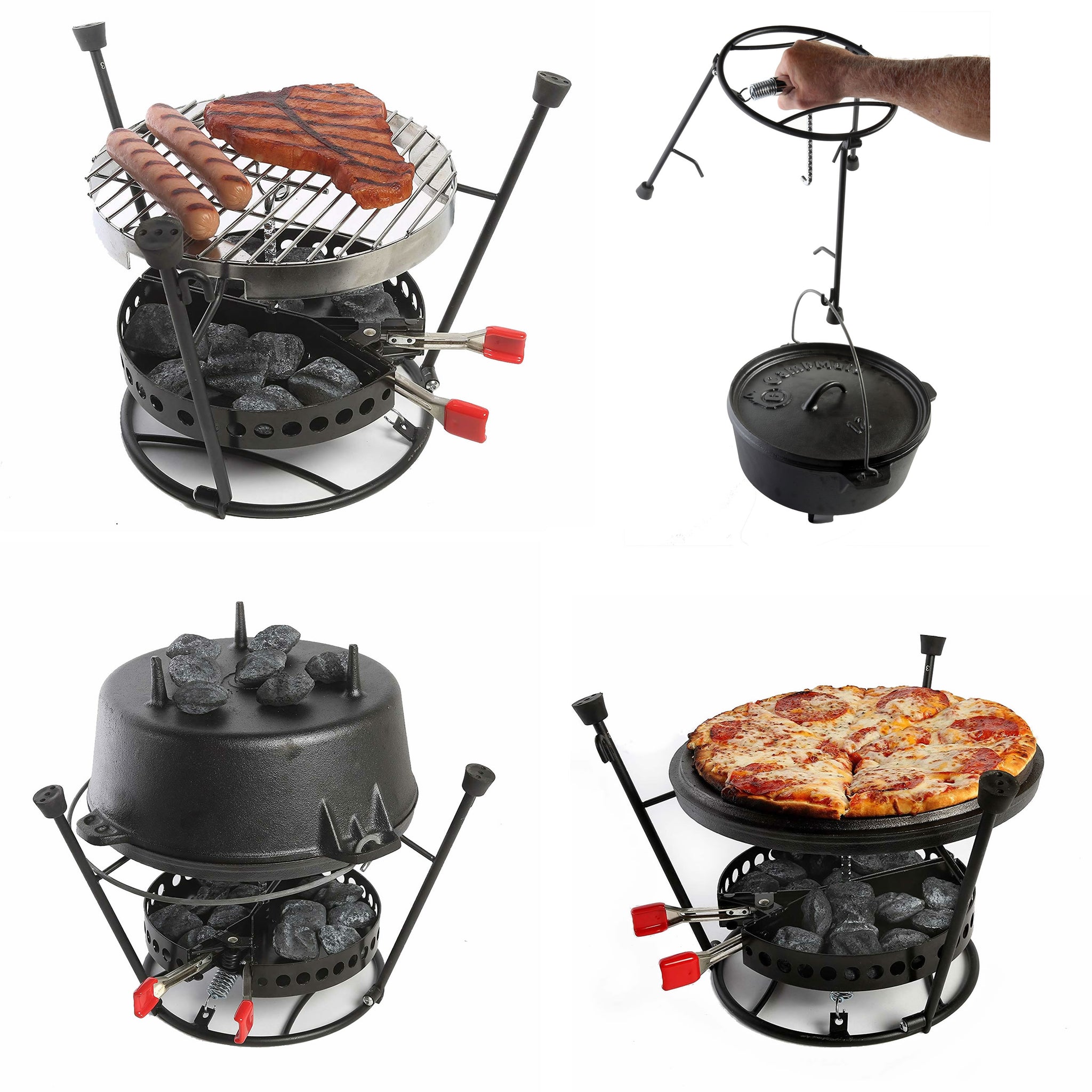 10 Pre-Seasoned 4 Quart Dutch Oven Without Legs - CampMaid